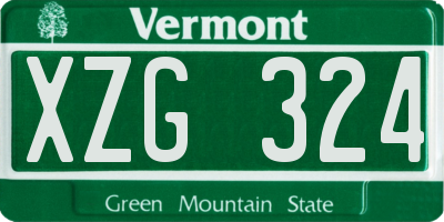 VT license plate XZG324