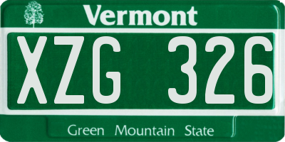 VT license plate XZG326