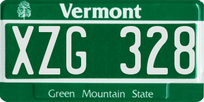 VT license plate XZG328