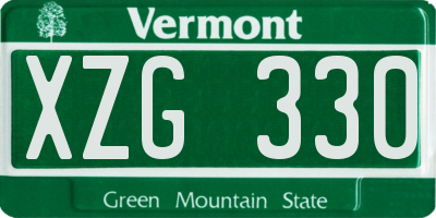 VT license plate XZG330