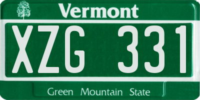 VT license plate XZG331