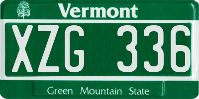VT license plate XZG336
