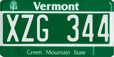 VT license plate XZG344