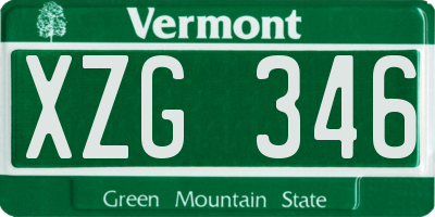 VT license plate XZG346