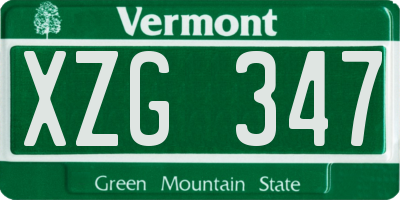 VT license plate XZG347