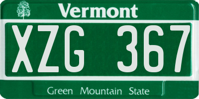 VT license plate XZG367