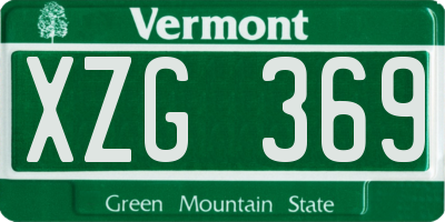 VT license plate XZG369