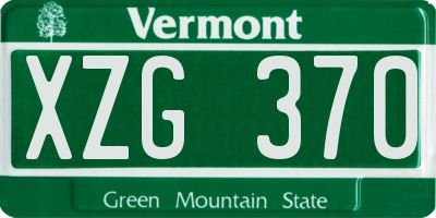 VT license plate XZG370