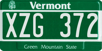 VT license plate XZG372