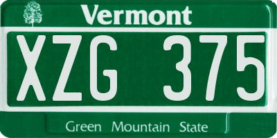 VT license plate XZG375