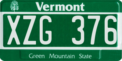VT license plate XZG376