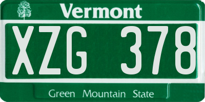 VT license plate XZG378