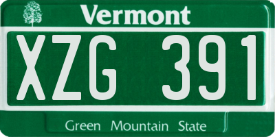 VT license plate XZG391