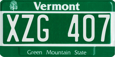 VT license plate XZG407