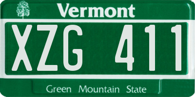 VT license plate XZG411