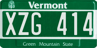 VT license plate XZG414