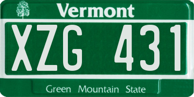 VT license plate XZG431