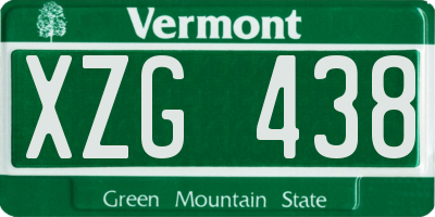 VT license plate XZG438