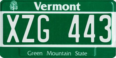 VT license plate XZG443