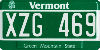 VT license plate XZG469