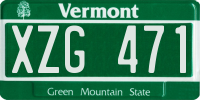 VT license plate XZG471