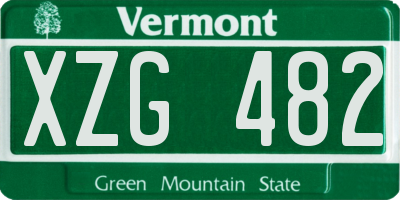 VT license plate XZG482