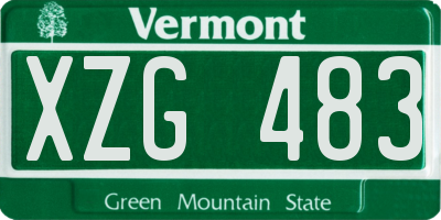 VT license plate XZG483