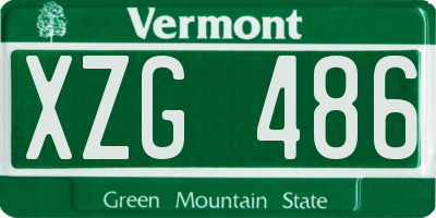 VT license plate XZG486