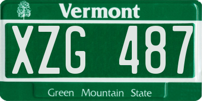 VT license plate XZG487
