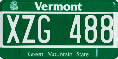 VT license plate XZG488