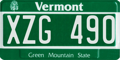 VT license plate XZG490
