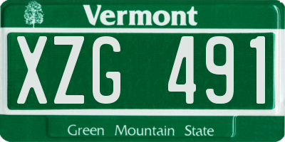 VT license plate XZG491