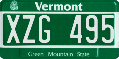 VT license plate XZG495