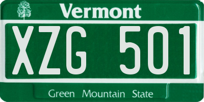 VT license plate XZG501