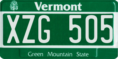 VT license plate XZG505