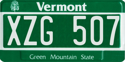 VT license plate XZG507