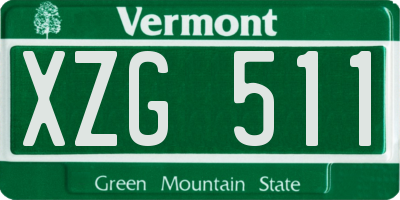 VT license plate XZG511