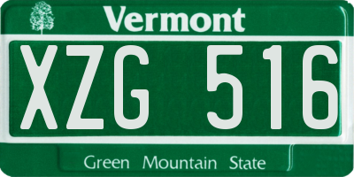 VT license plate XZG516