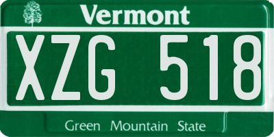 VT license plate XZG518