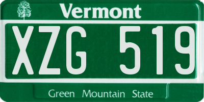 VT license plate XZG519