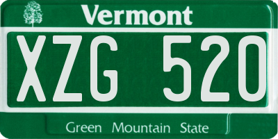 VT license plate XZG520