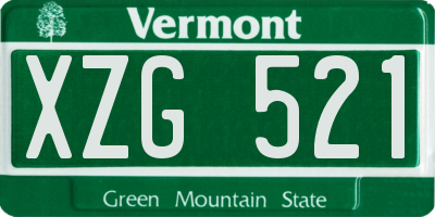 VT license plate XZG521