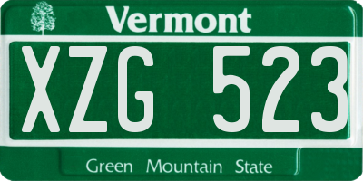 VT license plate XZG523
