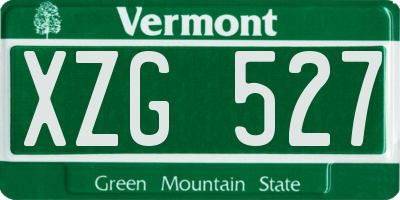 VT license plate XZG527
