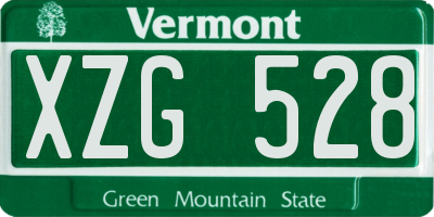 VT license plate XZG528