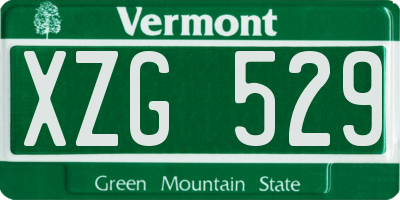 VT license plate XZG529