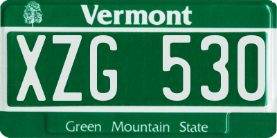 VT license plate XZG530