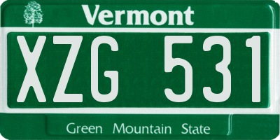 VT license plate XZG531