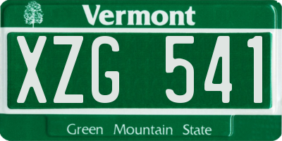 VT license plate XZG541