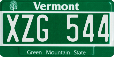 VT license plate XZG544